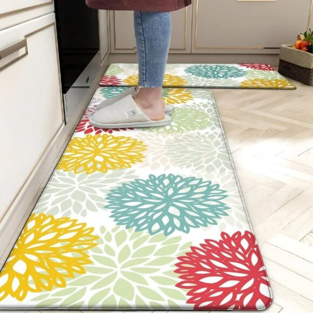 New Set of 2 Cushioned Anti-Fatigue Kitchen Mat, Non-Slip, Waterproof Rugs